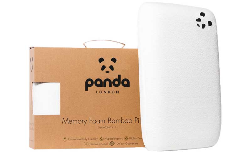 Panda memory foam bamboo pillow - our pick for the best memory foam pillow to buy in the UK