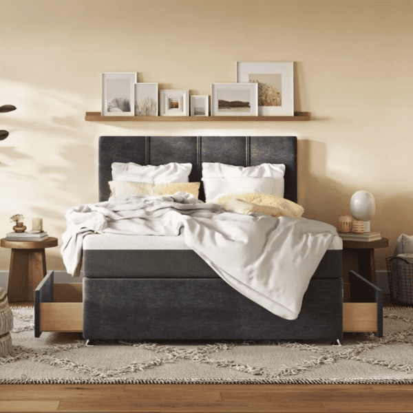 Emma Divan Bed 150x200 No Headboard Dark Grey