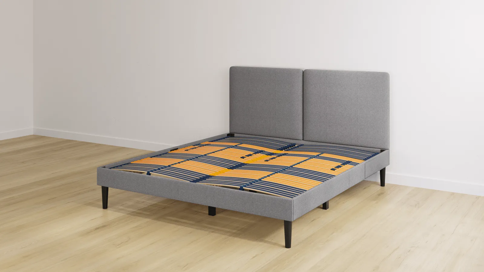 Emma Premium Signature Bed 150x200 - Dark Gray - Plain Headboard