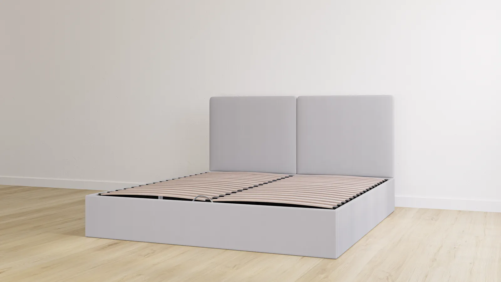 Emma Storage Ottoman Bed Super King - 180 x 200cm - Light Grey - Plain Headboard