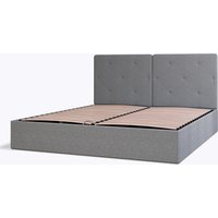 Emma Storage Ottoman Bed - Double 135 x 190cm - Dark Grey - Tufted Headboard
